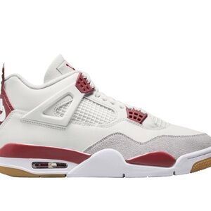 Jordan 4 Sneakers White and Red SB